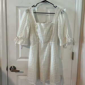 Mi ami White and Yellow Floral Mini Dress